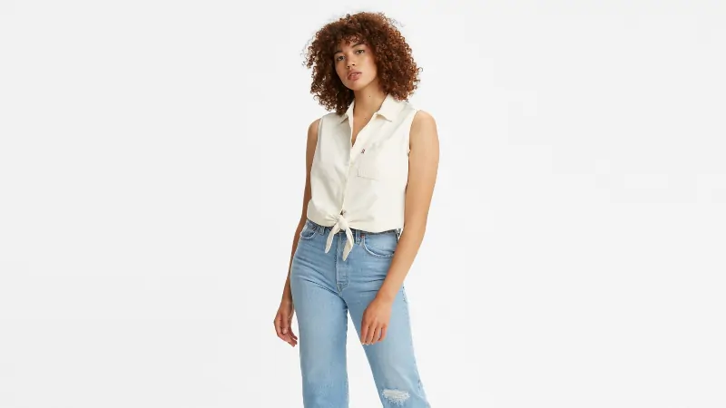 Áo sơ mi nữ đẹp cộc tay - Levi's Levi's Rumi Button-Up Shirt Women