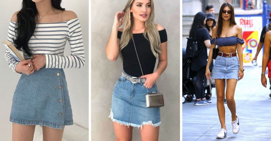 8 cách mix đồ hack tuổi với chân váy denim dài  2sao