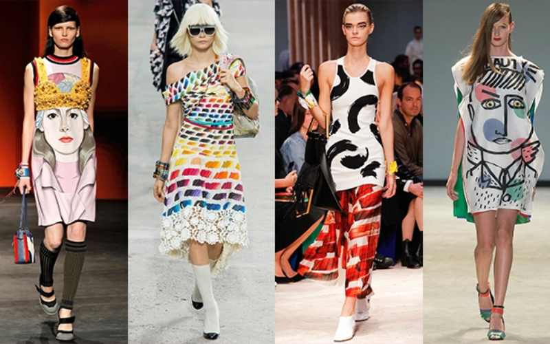 Thời trang theo xu hướng Pop Art với cách phối màu nổi bật và và kiểu dáng ấn tượng