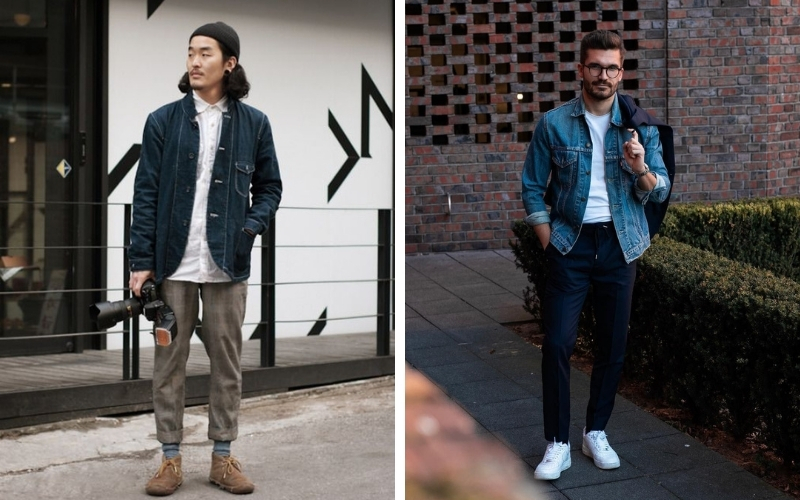 Phối đồ với phong cách smart casual - Áo khoác denim