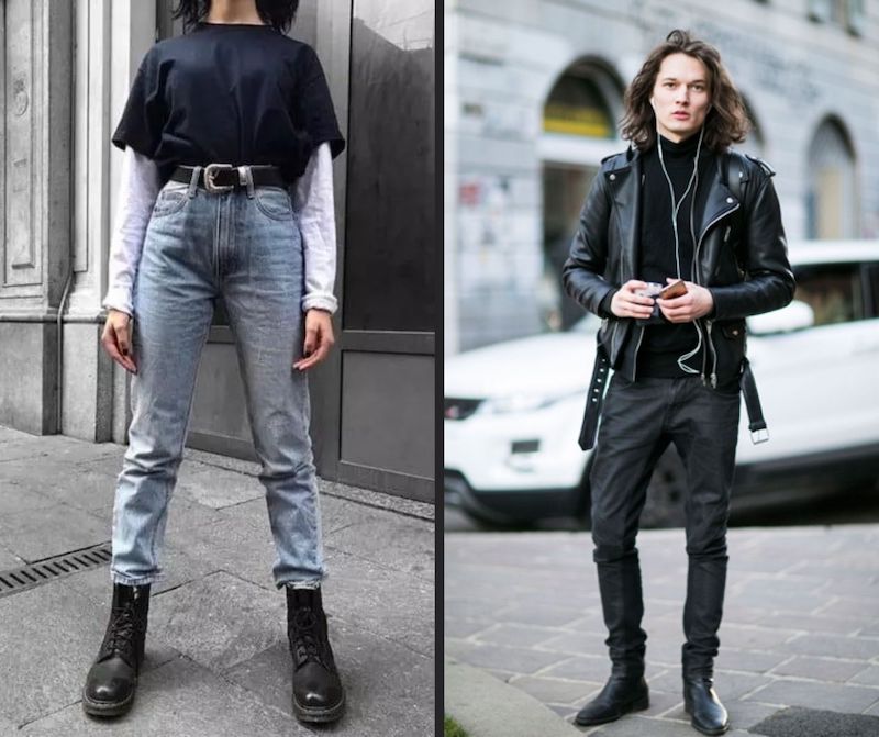 Phối đồ theo phong cách Grunge cực ngầu với boot chất lượng