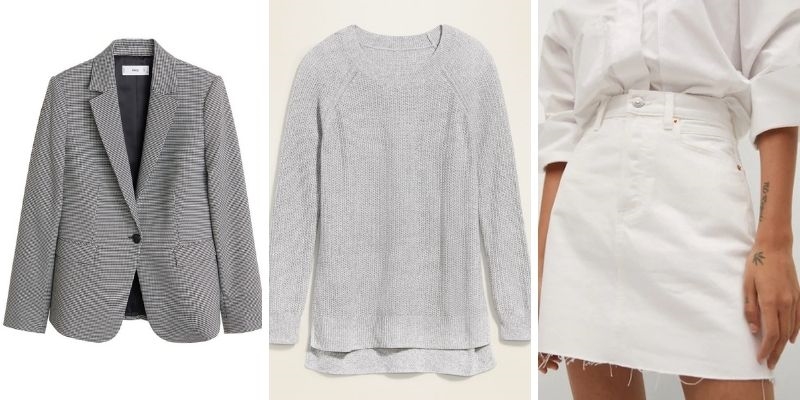 Cách phối đồ với áo sweater: Thanh lịch khi phối đồ với áo sweater cùng blazer và chân váy