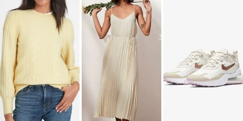 Phối đồ với áo sweater và đầm 2 dây