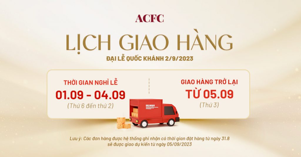 lịch giao hàng Đại lễ Quốc khánh