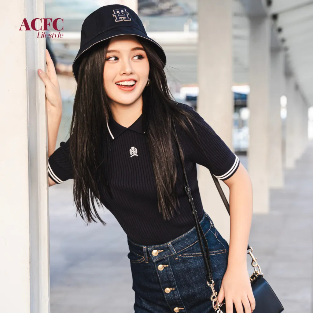 TOMMY HILFIGER | 1. Nón nữ TH Sport Luxe Bucket Hat 2. Áo polo nữ tay ngắn THC CC SS RIB Polo Sweater 3. Túi xách nữ TH Evening Crossover.