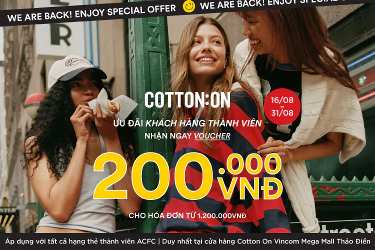 Hình ảnh banner chương trình ưu đãi độc quyền tại Cotton On Vincom Thảo Điền