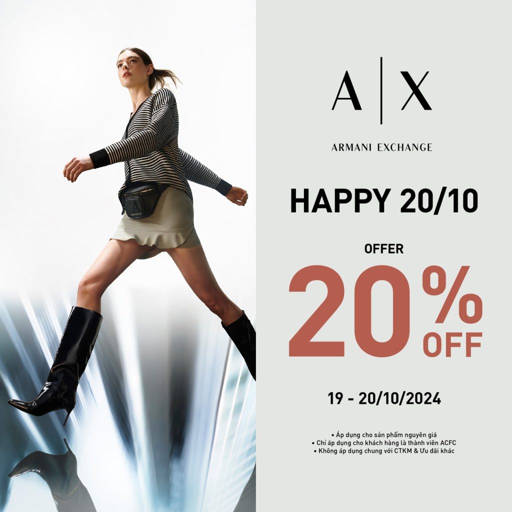 Armani Exchange Ưu Đãi 20% Mừng Ngày Phụ Nữ Việt Nam