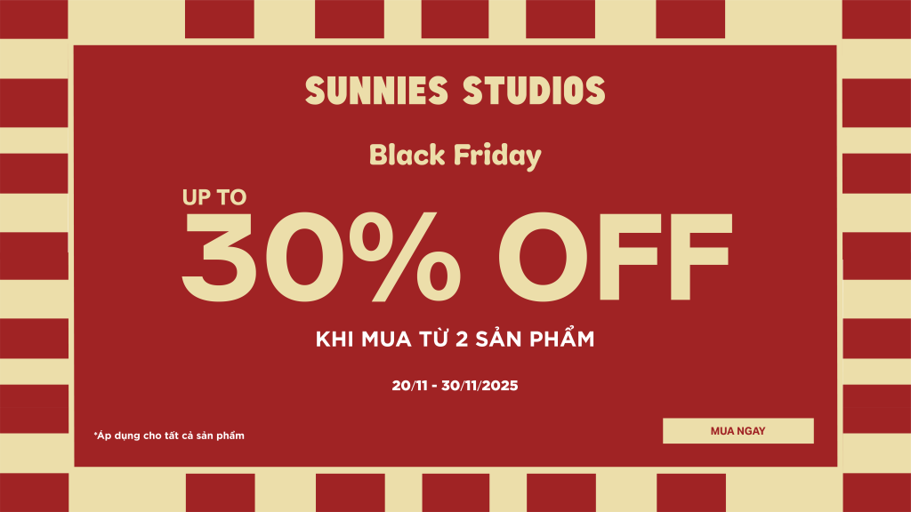 Sunnies Studio Black Friday giảm đến 30% khi mua từ 2 sản phẩm