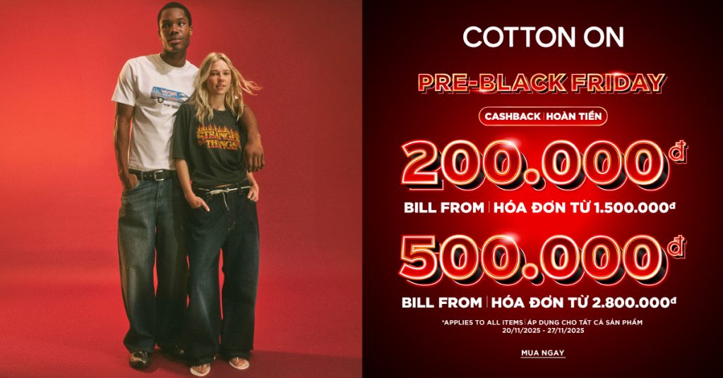 cotton on chương trình pre black friday hoàn tiền