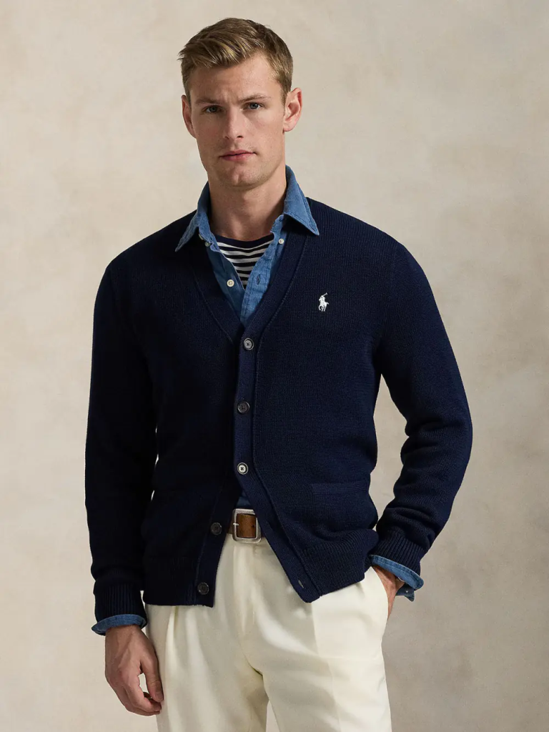 POLO RALPH LAUREN Áo Cardigan Nam Tay Dài Cotton V-Neck Cardigan