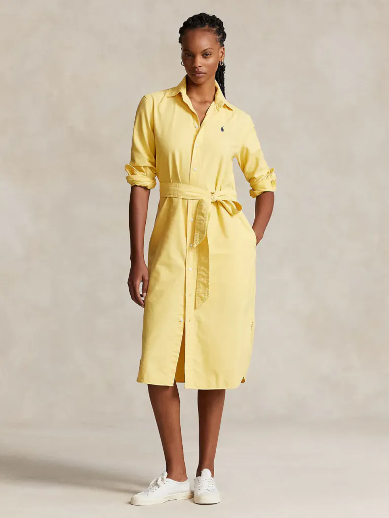 POLO RALPH LAUREN Đầm Nữ Belted Cotton Oxford Shirtdress