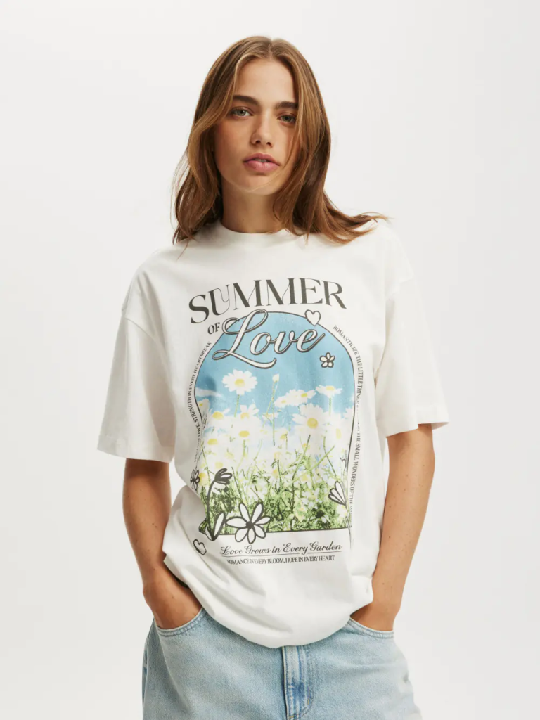 COTTON:ON Áo Thun Có Họa Tiết Nữ-The Boxy Graphic Tee