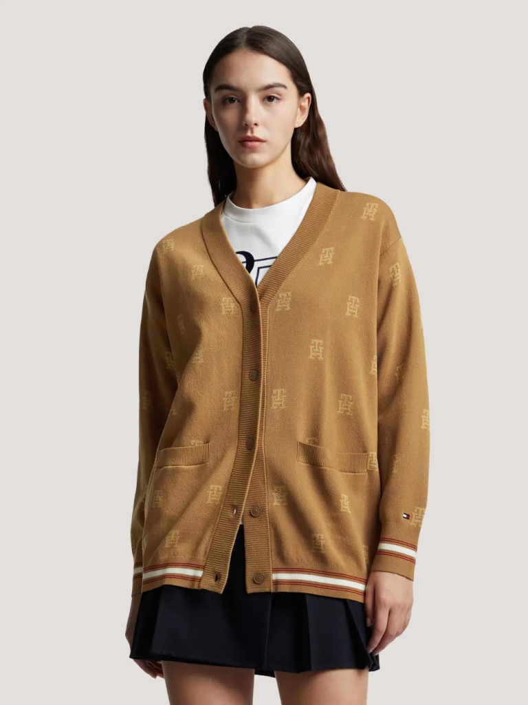 TOMMY HILFIGER Áo Cardigan Nữ Tay Dài CNY V-NK Cardigan