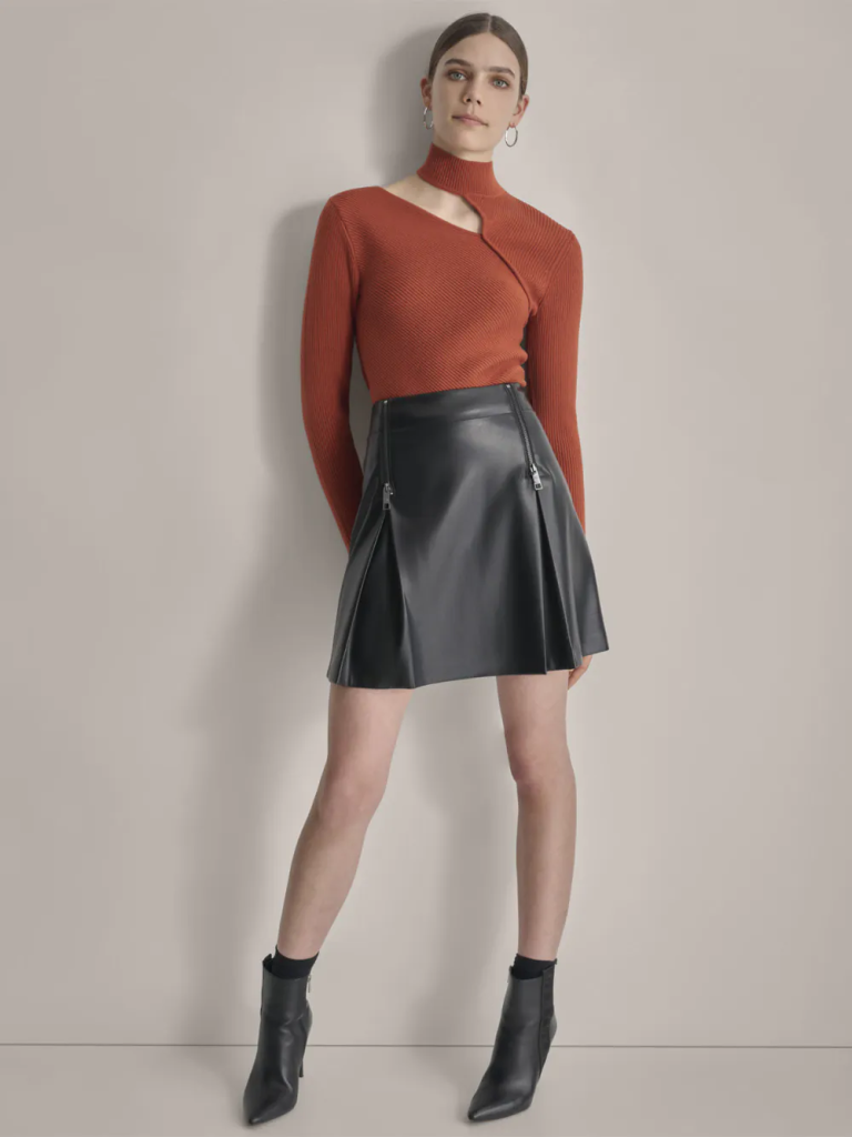 DKNY Chân Váy Nữ Plts Pu Mini Skirt W