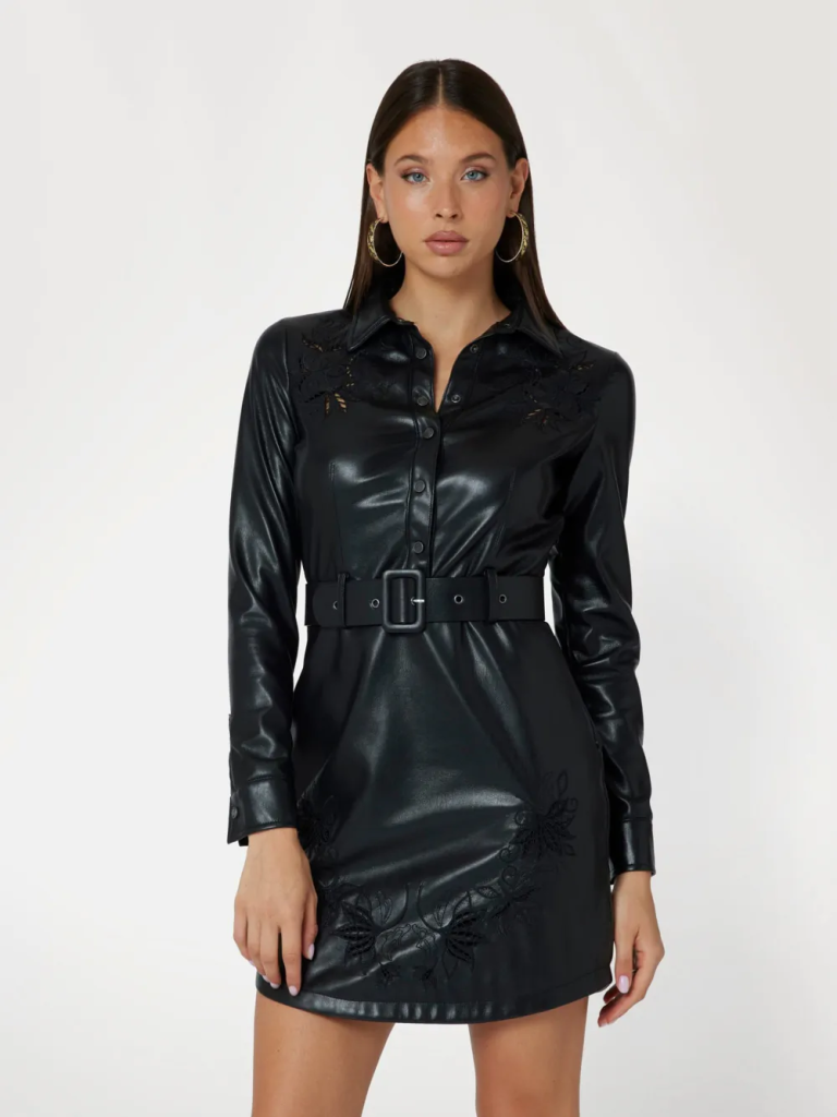 GUESS WOMAN Đầm Nữ - Gabrielle Embro Pu Dress