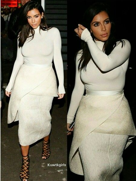 Kim Kardashian diện váy peplum với thiết kế tinh tế, sang trọng. Ảnh: Kuwtkgirls