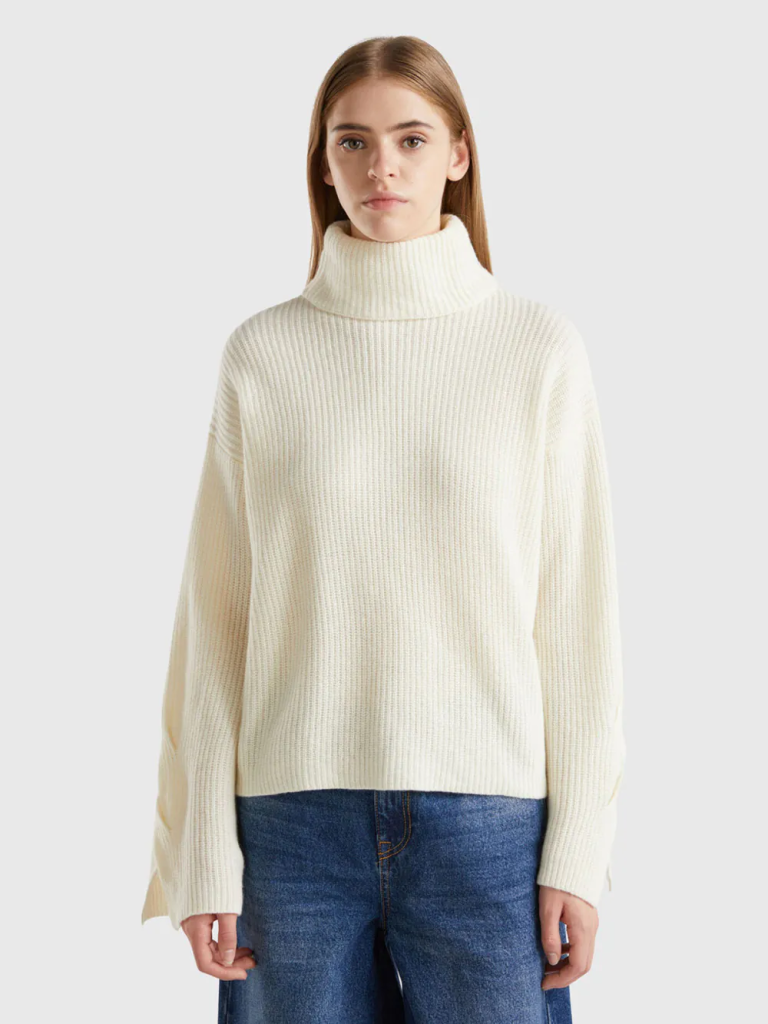 UNITED COLORS OF BENETTON Áo Len Dài Tay Nữ Women Sweater