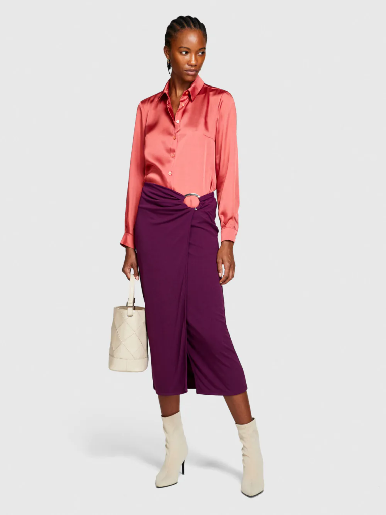 SISLEY Chân Váy Thun Nữ Long Wrap Skirt