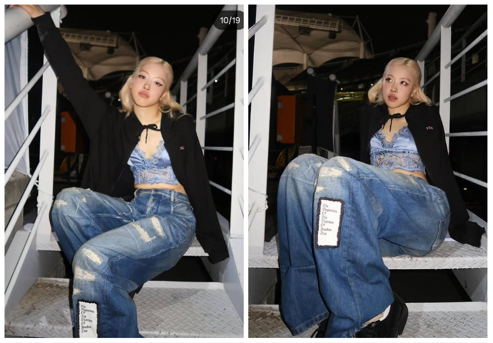 Điểm danh loạt bản phối quần jeans nữ ống suông "đẹp đỉnh" từ ROSÉ (BLACKPINK) khi lưu diễn Deadline World Tour