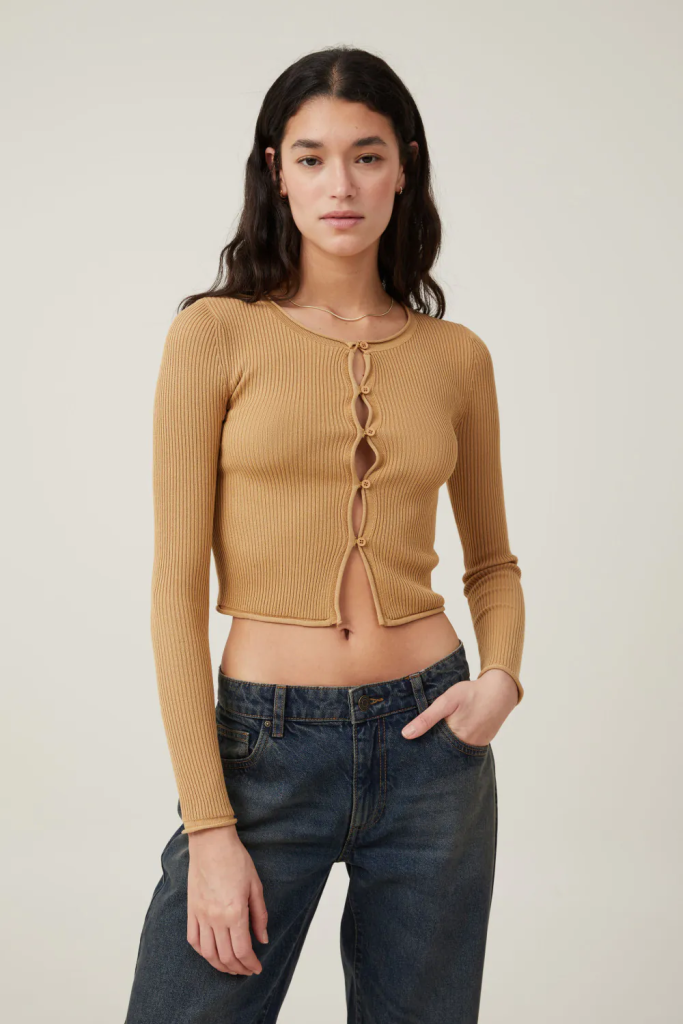 COTTON:ON Áo Len Cardigan Dài Tay Nữ-Peekaboo Pointelle Cardigan