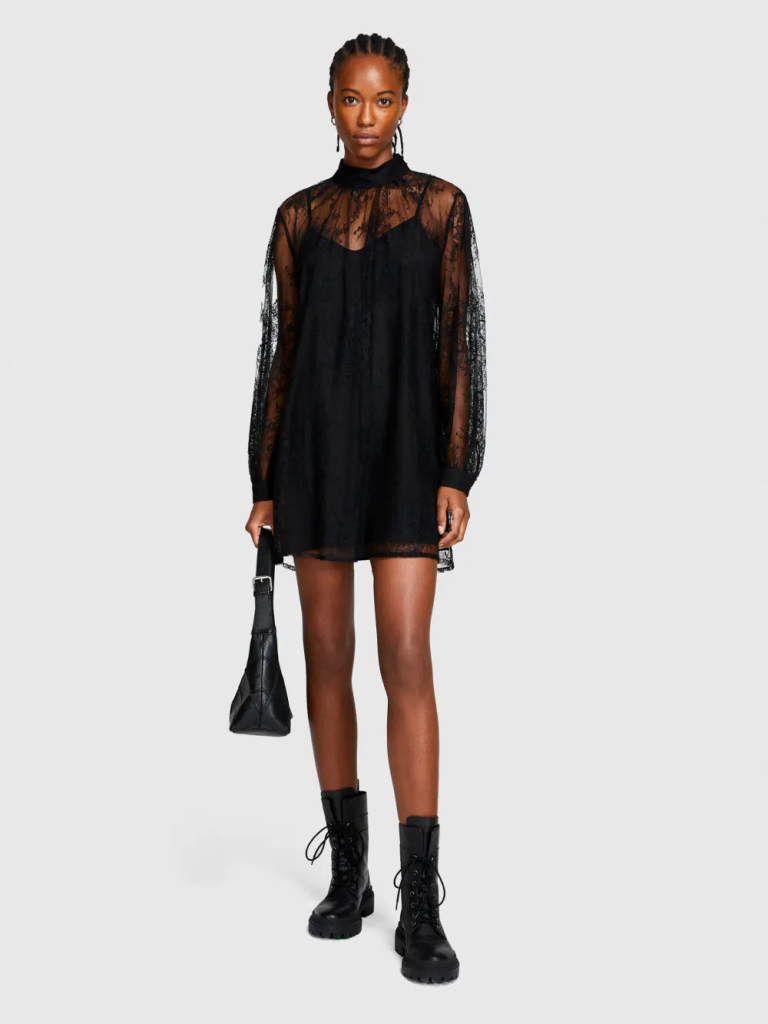 SISLEY Đầm Thun Nữ Short Dress With Lace