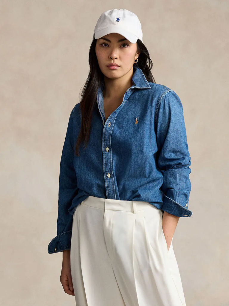 POLO RALPH LAUREN Áo Sơ Mi Nữ Tay Dài Slim Fit Denim Shirt