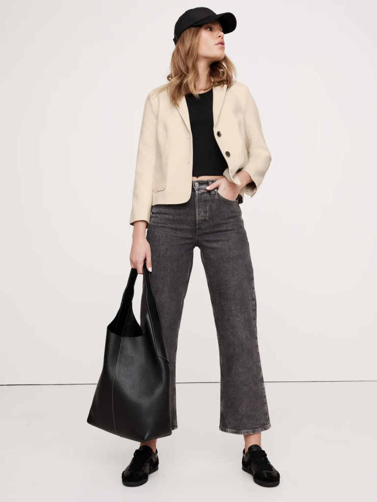 BANANA REPUBLIC Áo Khoác Nữ Shrunken Ponte