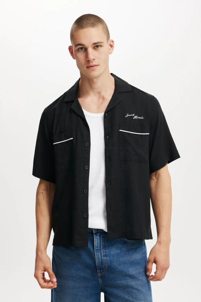 COTTON:ON Áo Sơ Mi Ngắn Tay Nam-Cabana Short Sleeve Shirt