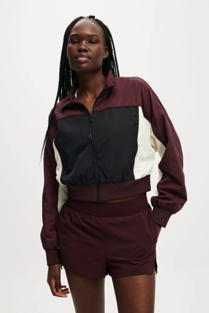 COTTON:ON BODY Áo Khoác Dài Tay Nữ-Baseline Cropped Rib Panelled Anorak