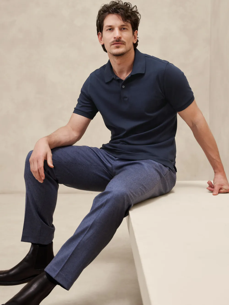 BANANA REPUBLIC Áo Thun Polo Nam Lux Touch Ss Polo