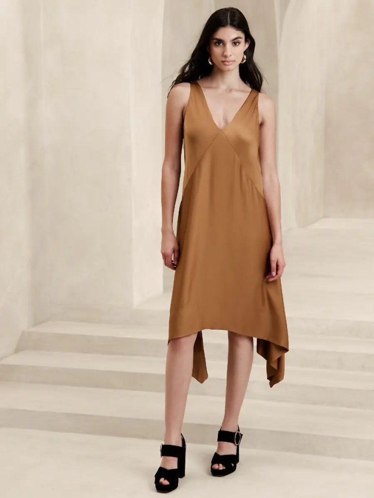BANANA REPUBLIC Đầm Nữ Sl Vneck A Line Shark Bite Mini