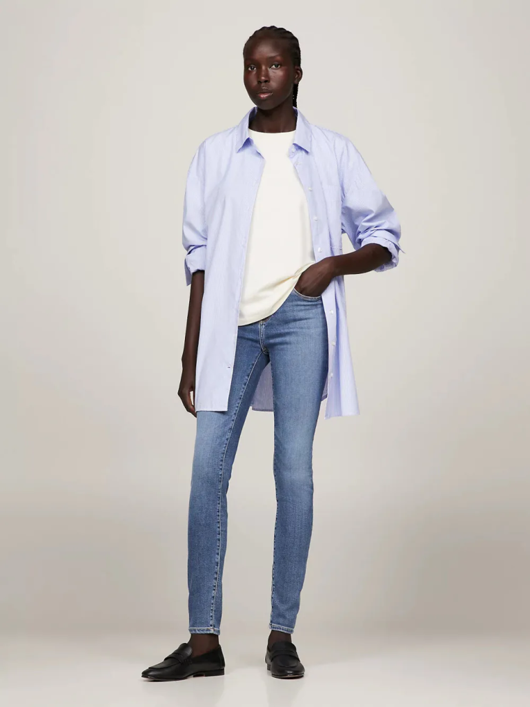 TOMMY HILFIGER Quần Jeans Nữ TH Flex Como Skinny RW Mel