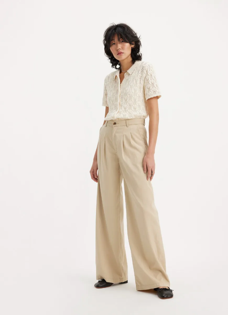 LEVI'S Quần Khaki Nữ Dài Pleated Wide Leg