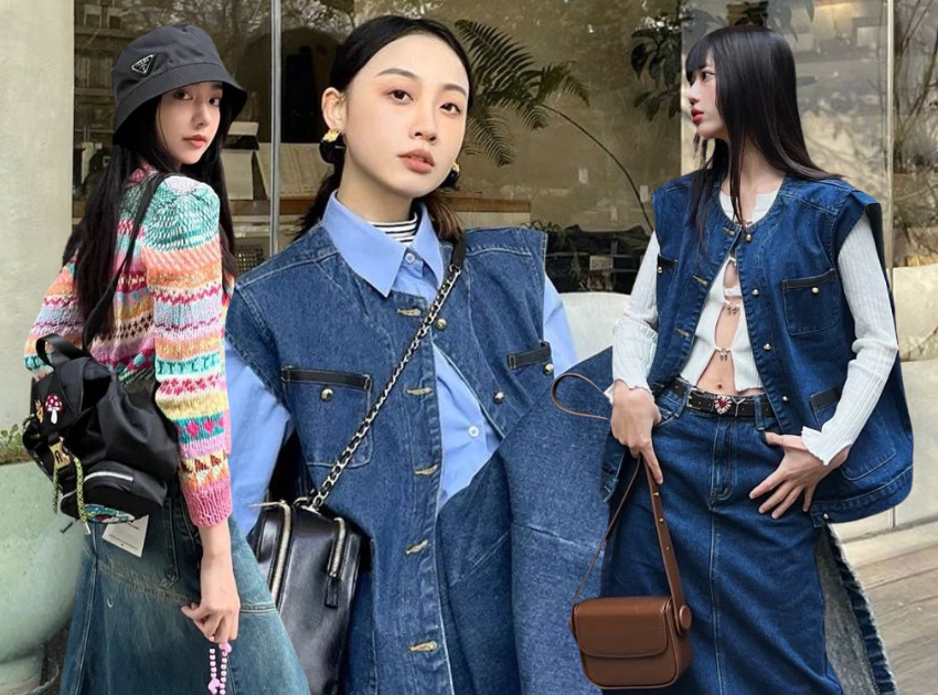 Chân váy denim dài: Item hack dáng “must-have” cho nàng hiện đại