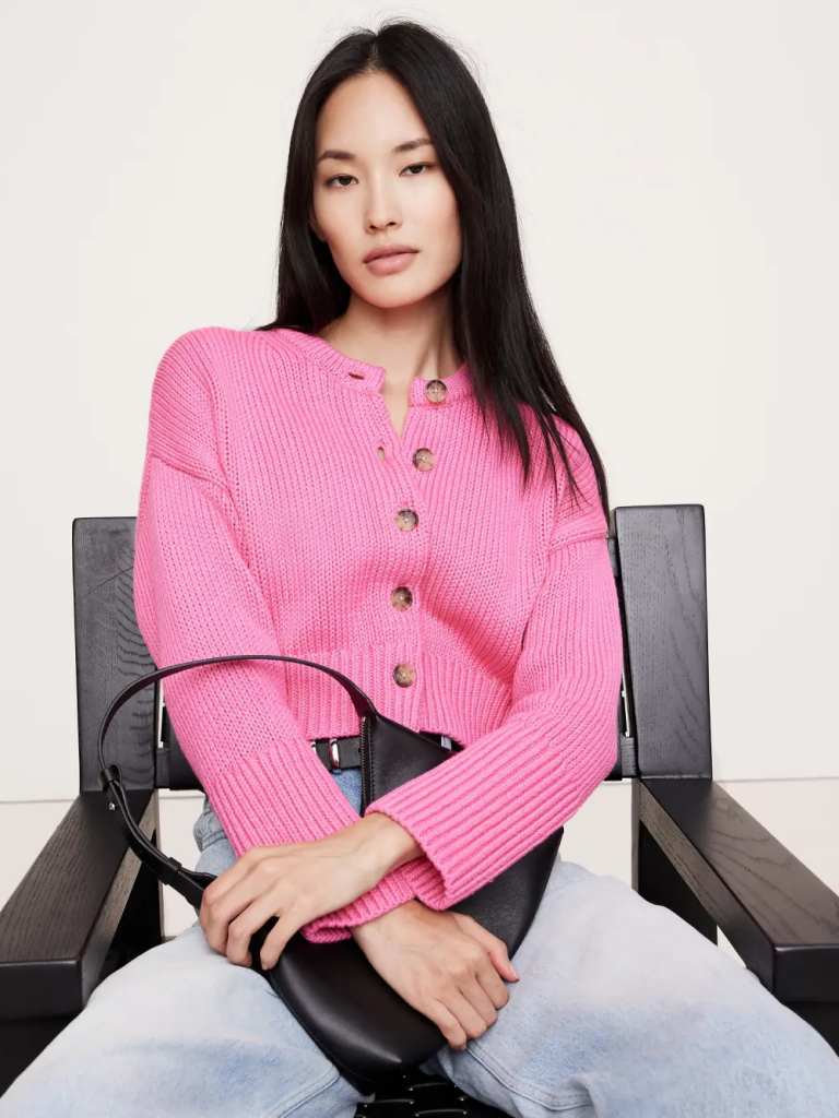 BANANA REPUBLIC Áo Len Nữ Ls Cotton Over