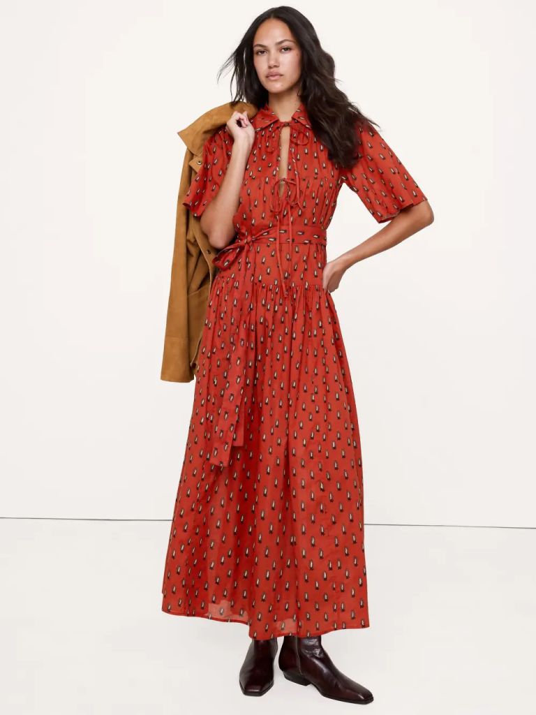 BANANA REPUBLIC Đầm Nữ Ss Wvn Tie Fro
