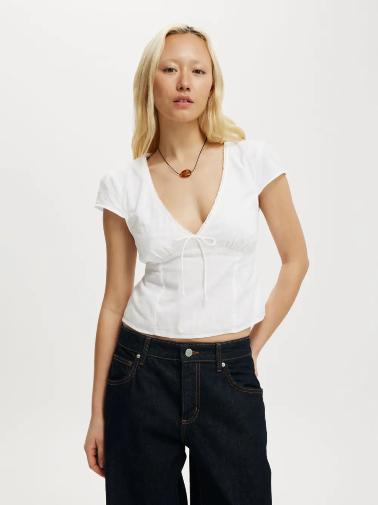 COTTON:ON Áo Kiểu Nữ-Maddison Cotton V Neck Top