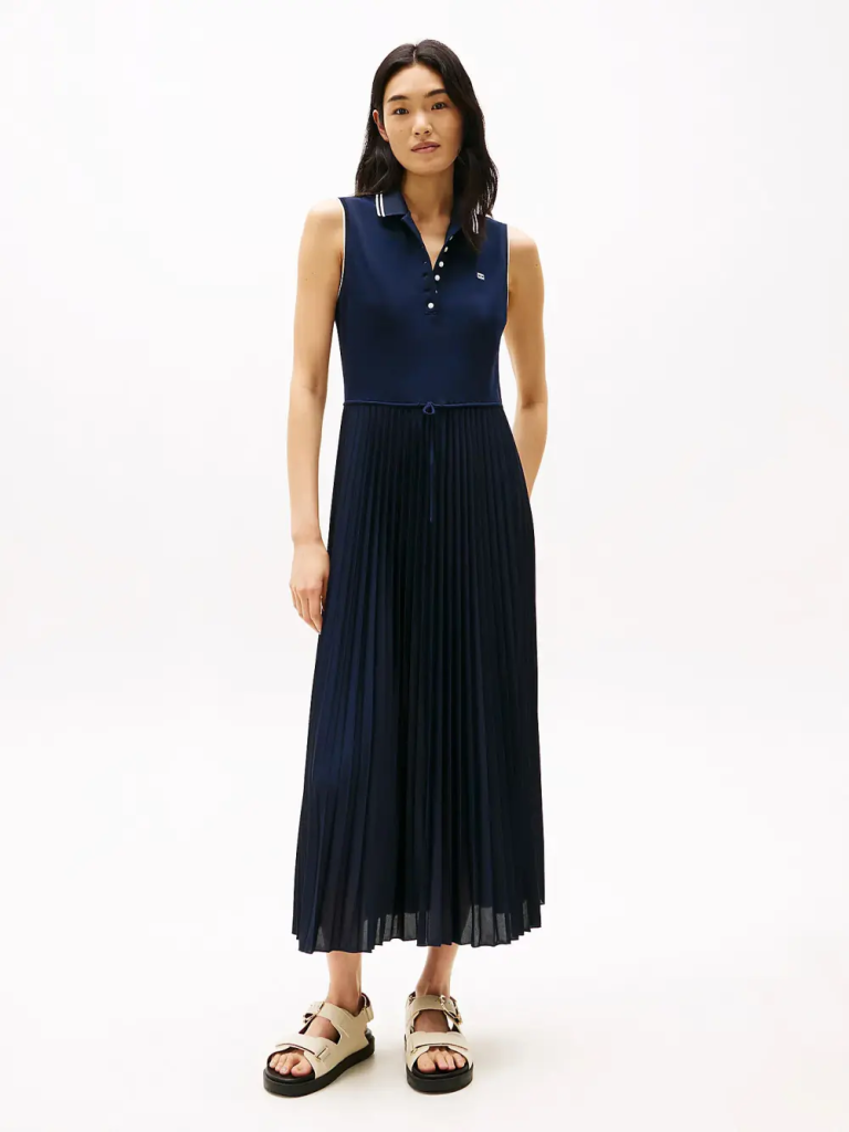 TOMMY HILFIGER Đầm Nữ Sporty Pleated Polo Dress Ns