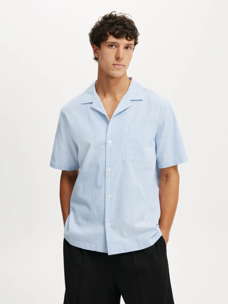COTTON:ON Áo Sơ Mi Ngắn Tay Nam-Riviera Short Sleeve Shirt