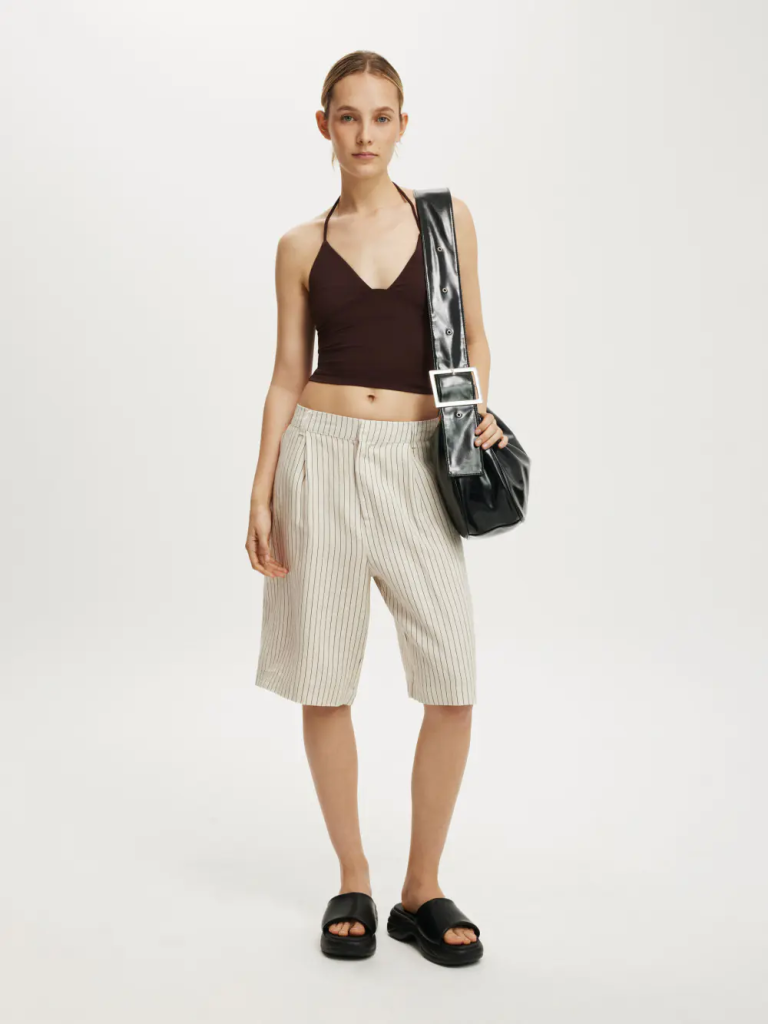 COTTON:ON Quần Vải Ngắn Nữ-Luxe Linen Bermuda Short