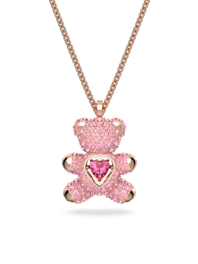 SWAROVSKI Vòng Cổ Teddy, Pink, Rose Gold-Tone Plated