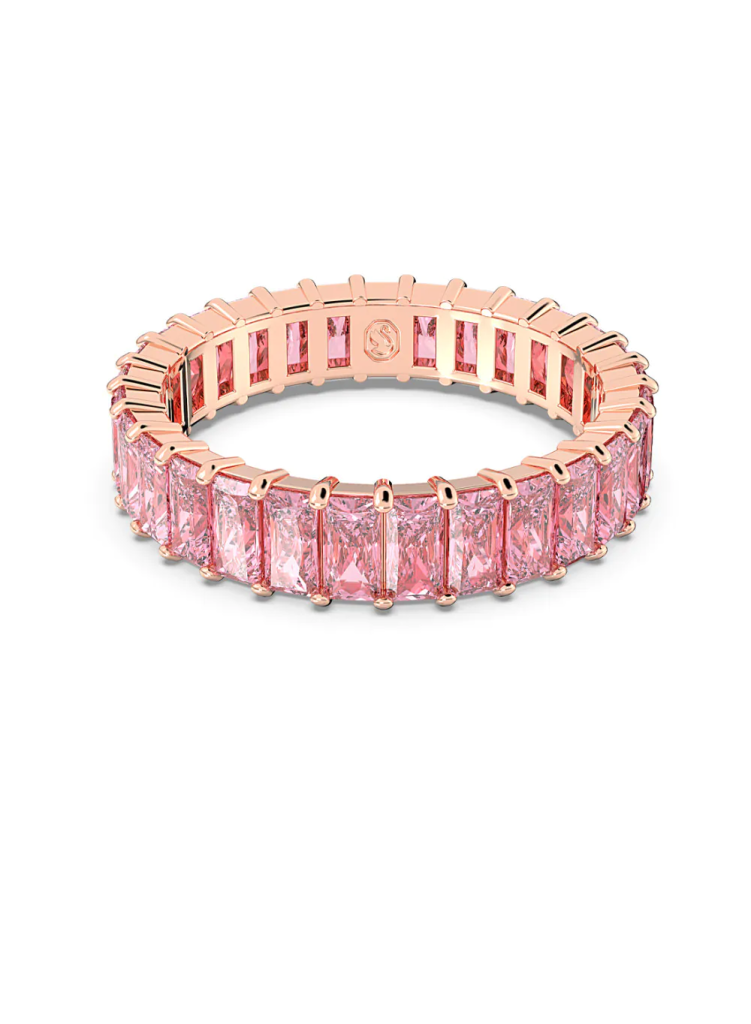 SWAROVSKI Nhẫn Matrix, Baguette Cut, Pink, Rose Gold-Tone Plated