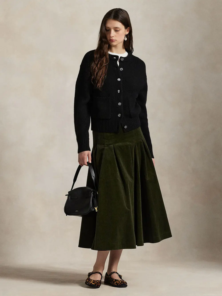 POLO RALPH LAUREN Chân Váy Nữ Pleated Corduroy Skirt