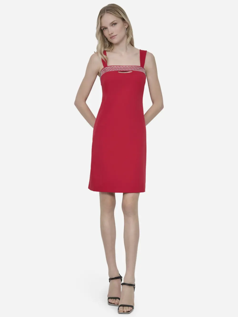 DKNY Đầm Nữ S/L Hotfix Embellish Top Dress