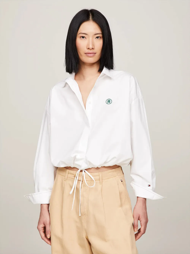 TOMMY HILFIGER Áo Sơ Mi Nữ Tay Dài SMD Blouson Drawstring LS Shirt