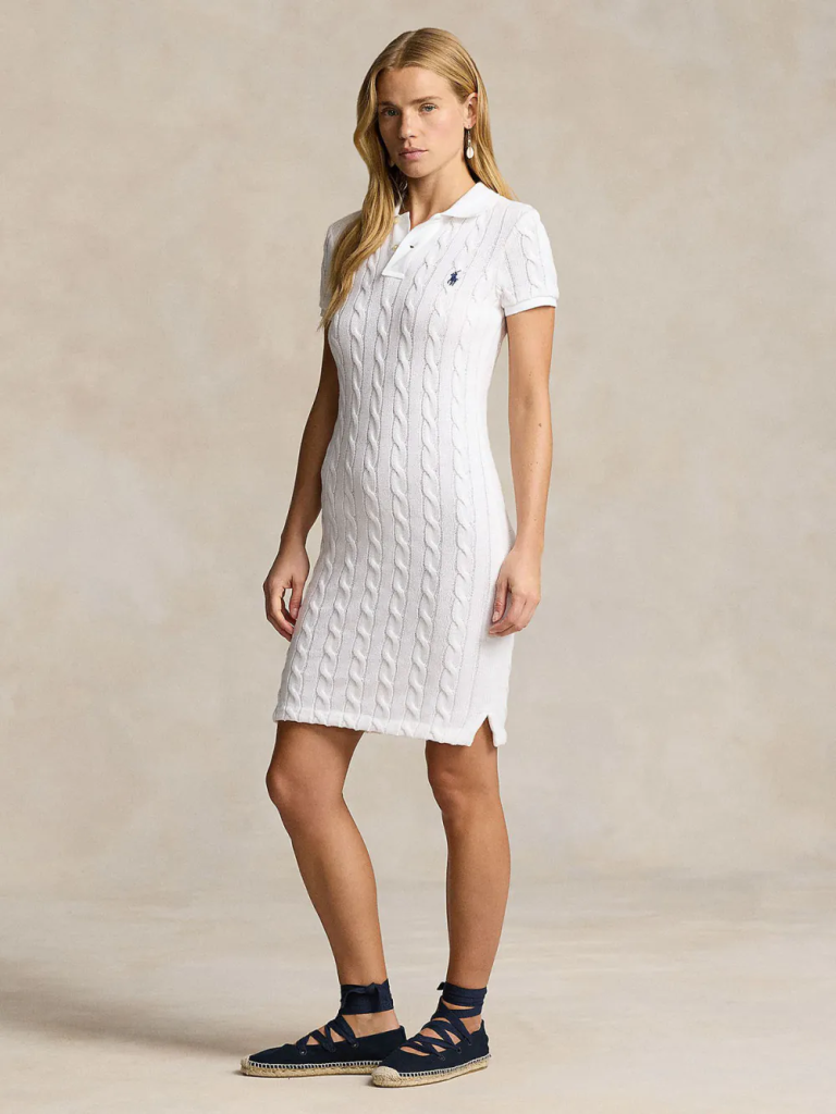 POLO RALPH LAUREN Đầm Nữ Cable-Knit Cotton Polo Dress