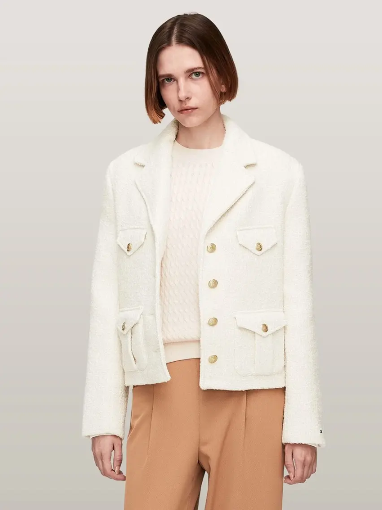 TOMMY HILFIGER Áo Khoác Nữ Tay Dài - Boucle Wool Mix Jacket