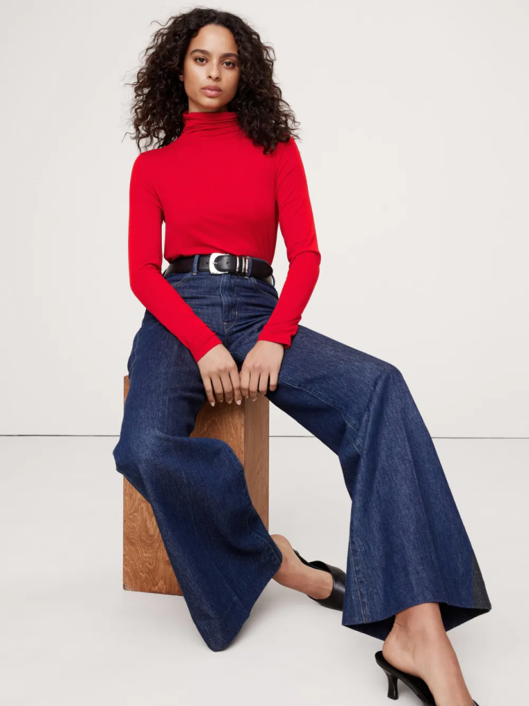 BANANA REPUBLIC Áo Thun Tay Dài Nữ Ls Luxe Wool T