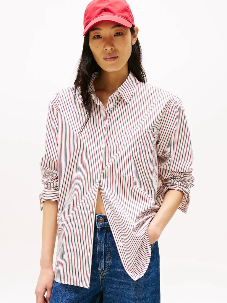 TOMMY HILFIGER Áo Sơ Mi Nữ Tay Dài Ess Poplin Easy Fit Shirt