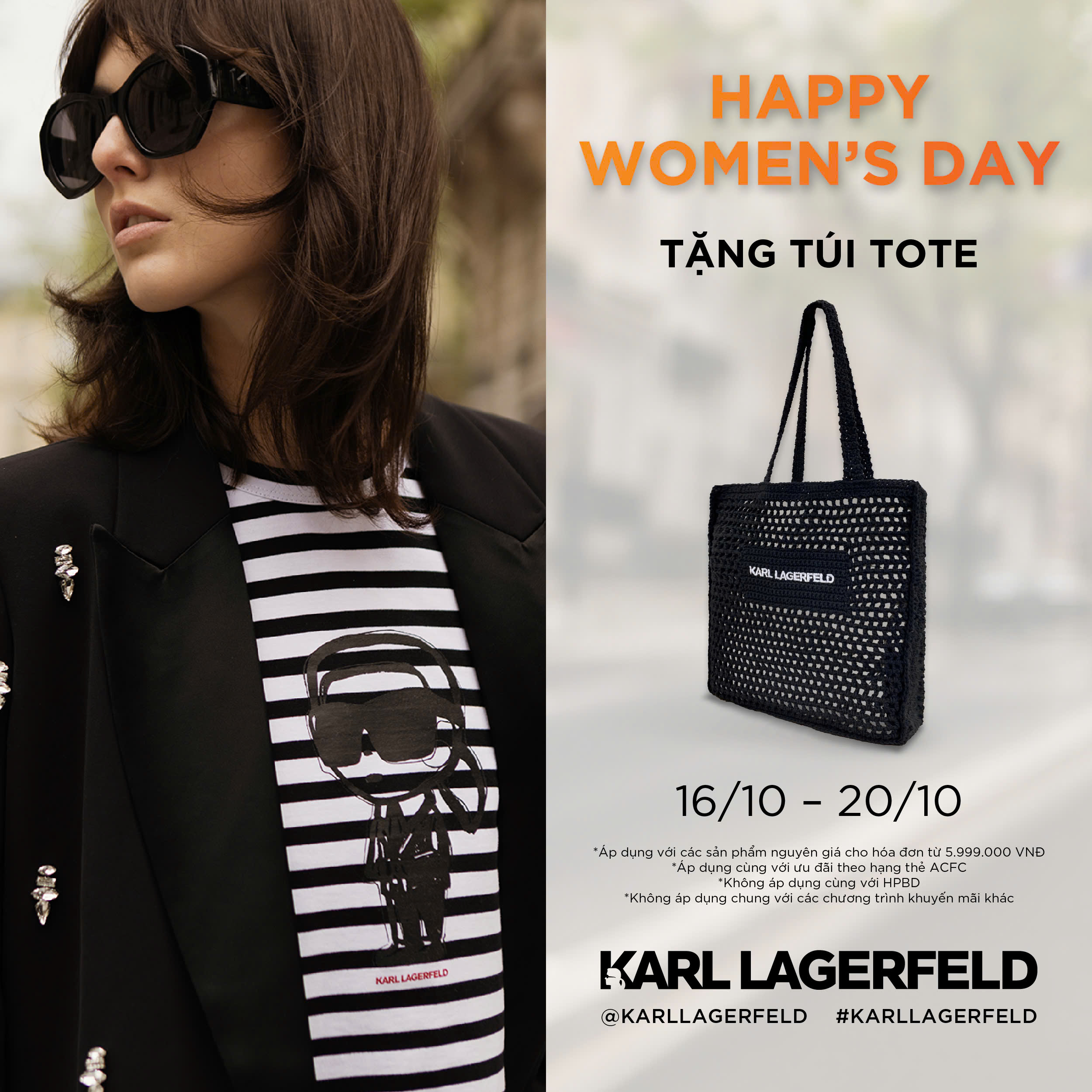 KARL LAGERFELD TẶNG TÚI TOTE THỜI TRANG MỪNG NGÀY PHỤ NỮ VIỆT NAM